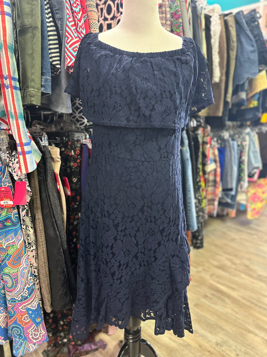 Issac Mizrahi Navy Lace Dress in S