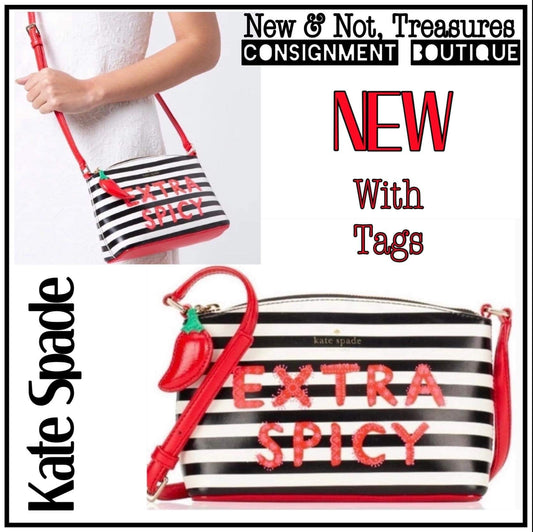 NWT  $249 Authentic KATE SPADE Extra Spicy Millie Crossbody Black Red