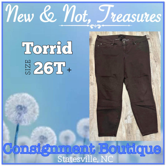 EUC Torrid Jeans Womens 26T BLACK Skinny 3 Button Jegging Stretch Denim Pockets