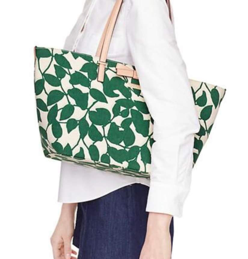 Kate Spade New York-Shoulder Bag-South Poplar Street Francis Green Leaves EUC