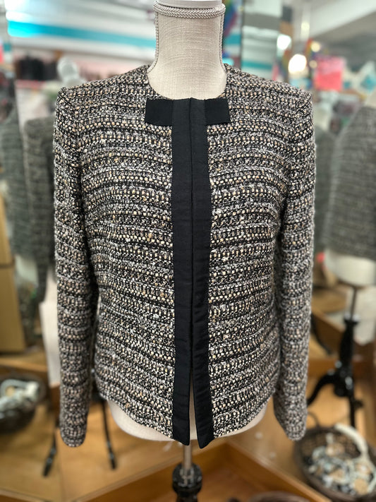 Brooks Brothers Gold Silver and Black Tweed Blazer in 10