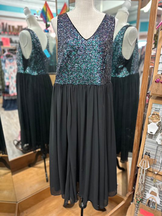 Torrid Black Sequin Top Dress in 16