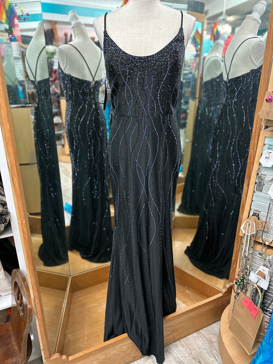 Glow Black Purple/Blue Jeweled Dress in 10