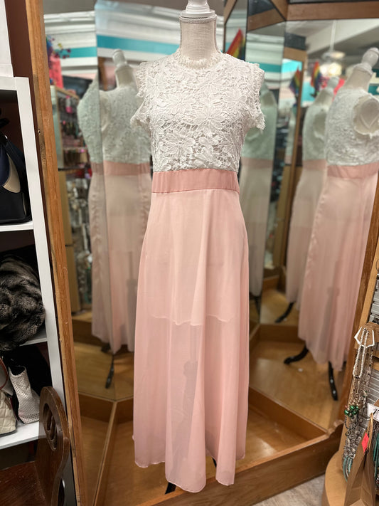 White Label White and Pink Tank Formal Dress in M