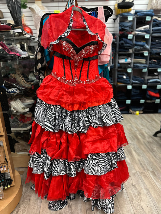 Princess Red and Black Formal Gown in 6