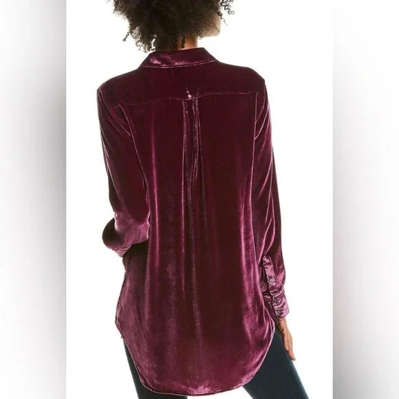 Tommy Bahama Velvet Sands Silk Blend LS Shirt Beet Red M $225 EUC