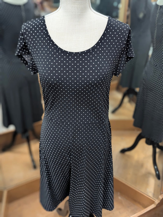 Michael Kors Black Polka Dot Short Sleeve Dress in M