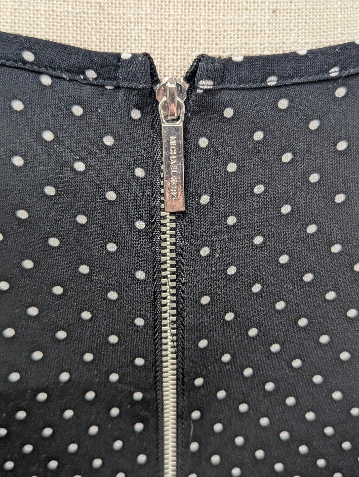 Michael Kors Black Polka Dot Short Sleeve Dress in M